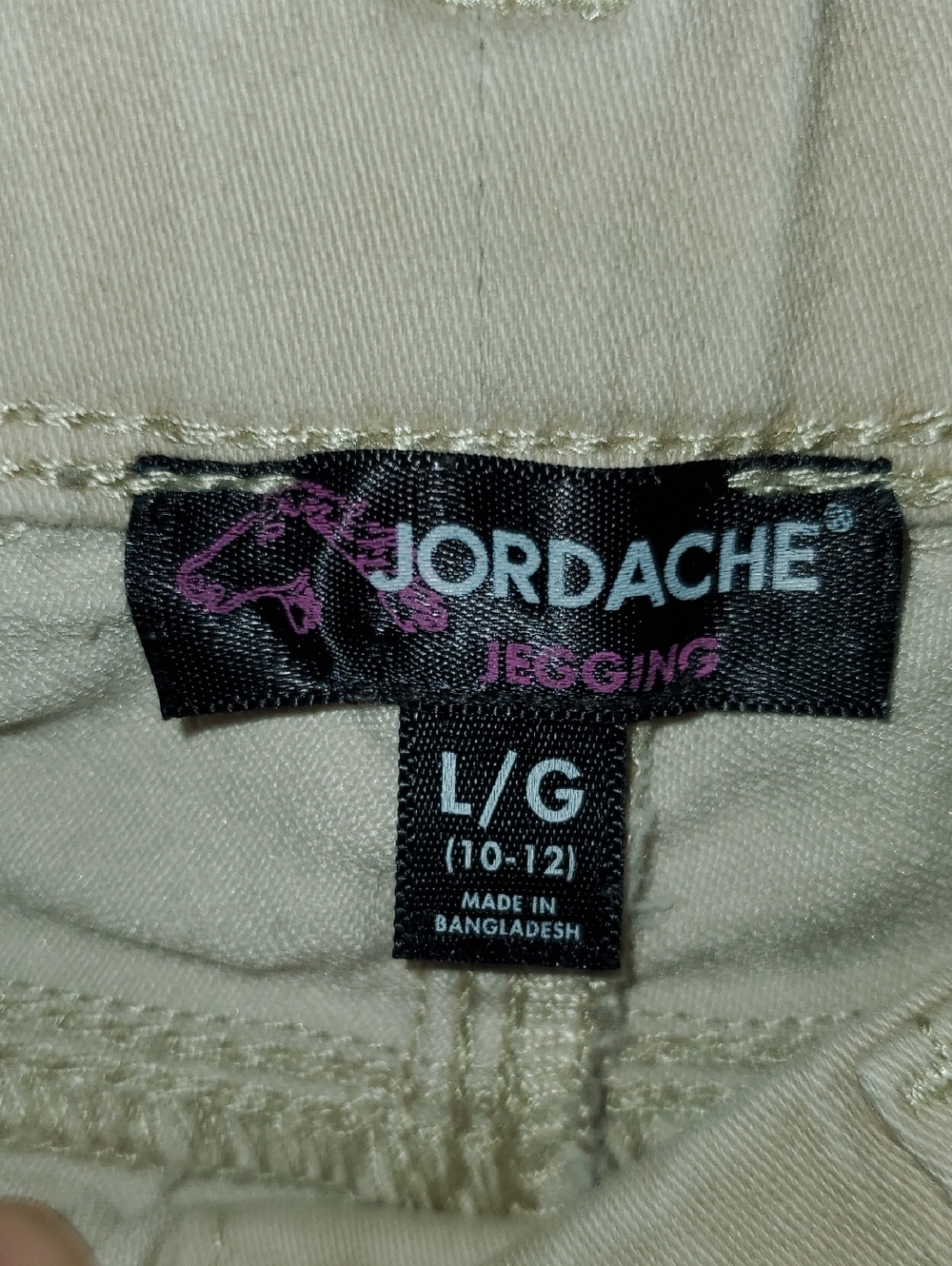 Jordache Neutral Beige Jeggings with Logo Detail